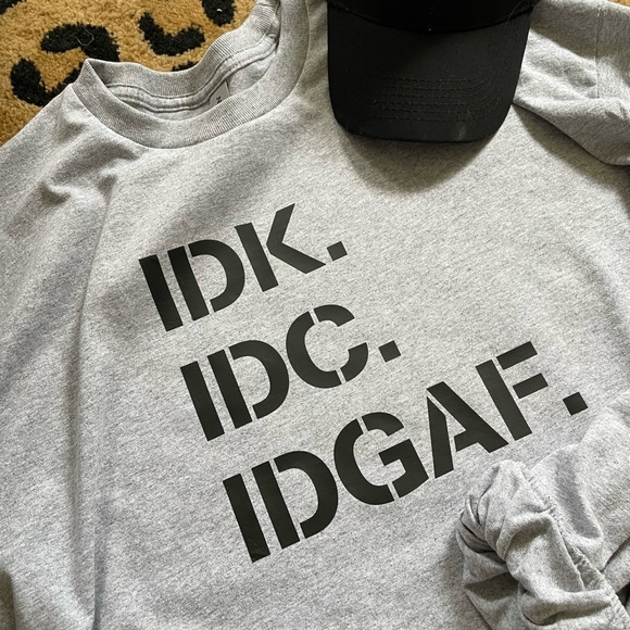 IDK IDC IFGAF LONG SLEEVE TEE All Sizes Available - Picture 5 of 7